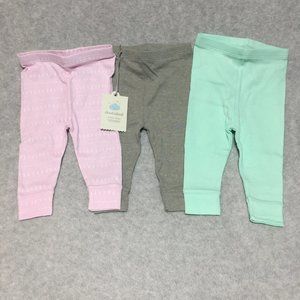 Cloud Island Baby Girl 3-6m Pull--On Pants Pink Green Gray
